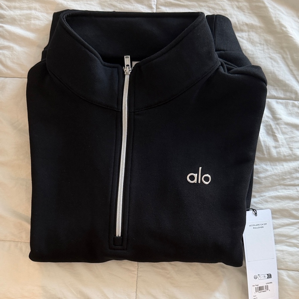ALO Yoga Black Half-Zip Sweatshirt
